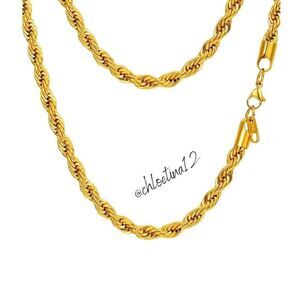 NEW 18k Gold Rope Chain 6mm Necklace